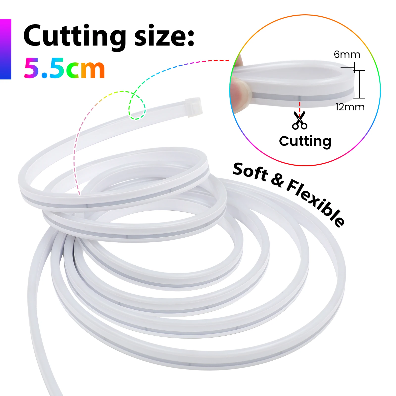Фото 3AA Battery Powered 5V RGB Color-changing LED Neon Strip Light 1M 2M 3M Waterproof With Bluetooth Remote Control For Home Decor №5