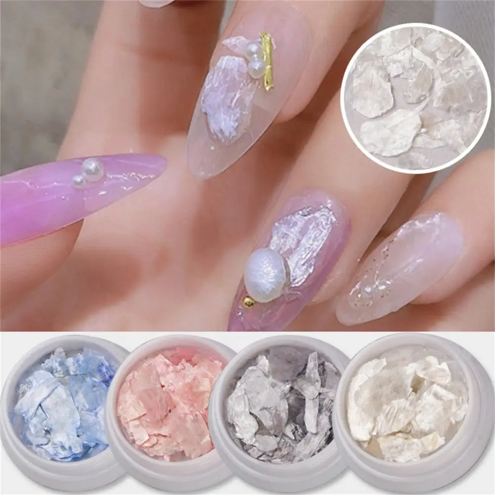 

Dropshipping!! 1 Box Nail Ornament Eye-catching Natural Attractive Nail Shell Irregular Nail Art Decorations for Girl