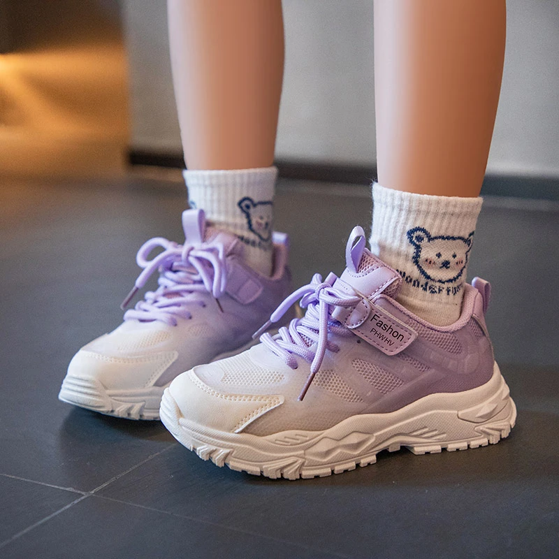 Spring Cute Girls Sneakers Kids Fashion Mesh Running Shoes Anti-slippery Casual Shoes for Children Sneakers GirlsTenis Shoes