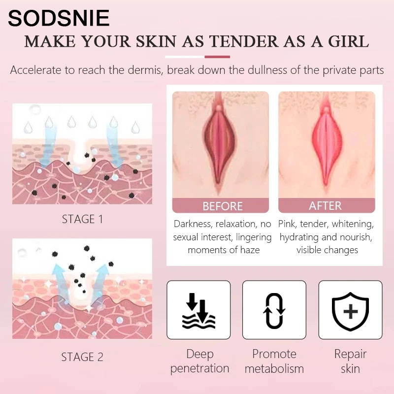 Эссенция розовая для интимной области отбеливающий крем частной части удаление