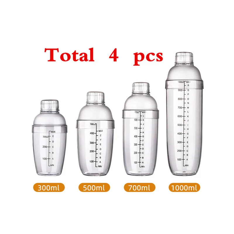 

Plastic Martini Cocktail Shaker 350ml/530ml/700ml/1000ml Wine Beverage Mixer Wine Shaker Cup Drink Mixer Barware Boston Bar Tool