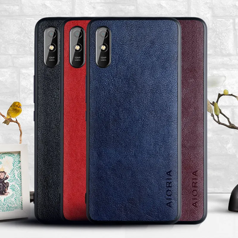 

Case for Xiaomi Redmi 9A Luxury Fashion soft leather skin phone cover for xiaomi redmi 9a case funda Business coque
