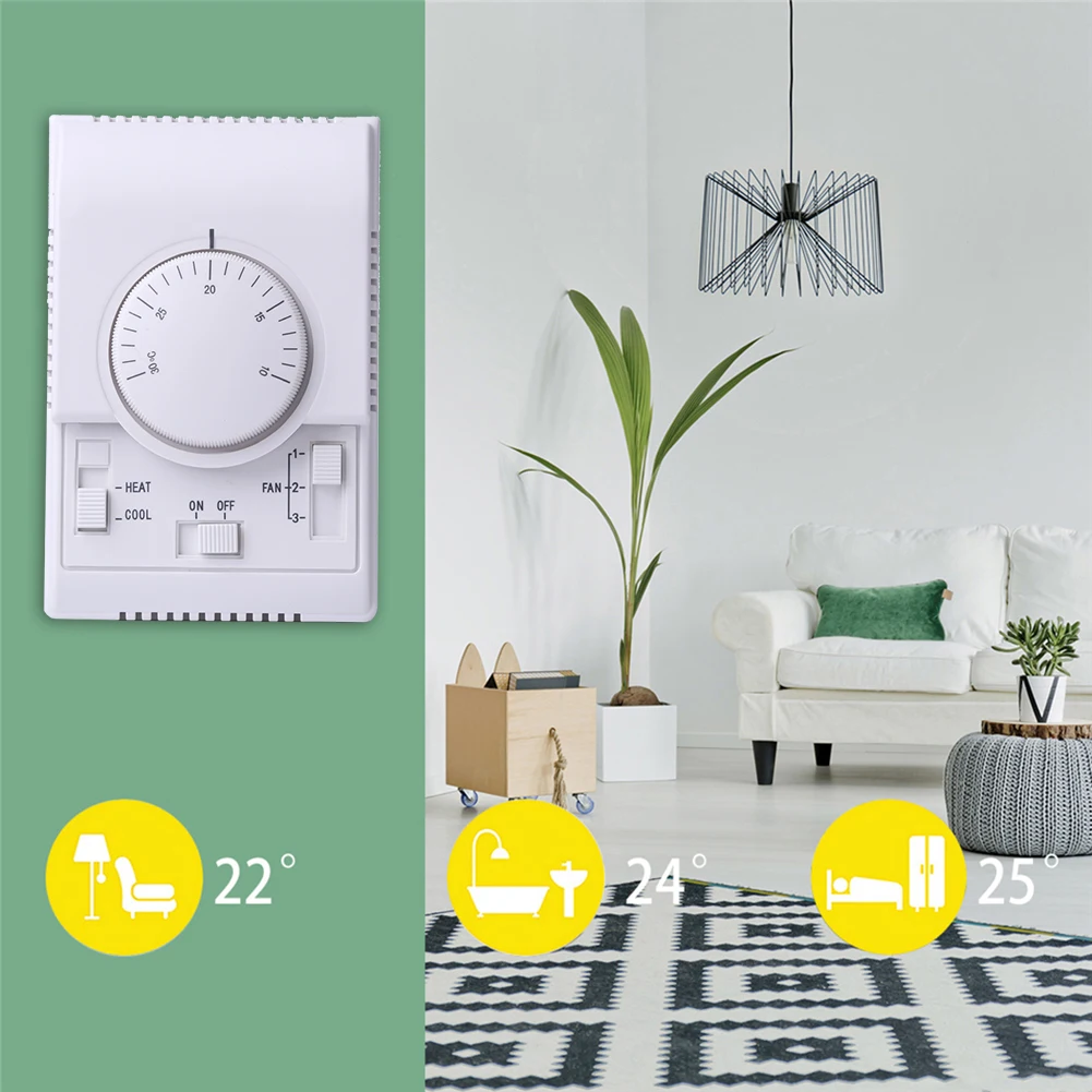 

Professional Thermostat Control Switch Temperature Controller Central Air Conditioner Fan Coil Temperature Device
