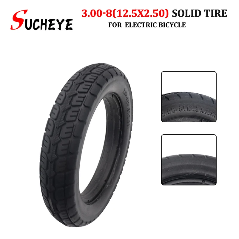 

3.00-8 Solid Electric Bicycle Tire12.5X2.50 Non-pneumatic Tyre Explosion-proof Tire for Electric Vehicle Scooter 12.5*2.50 Tyre