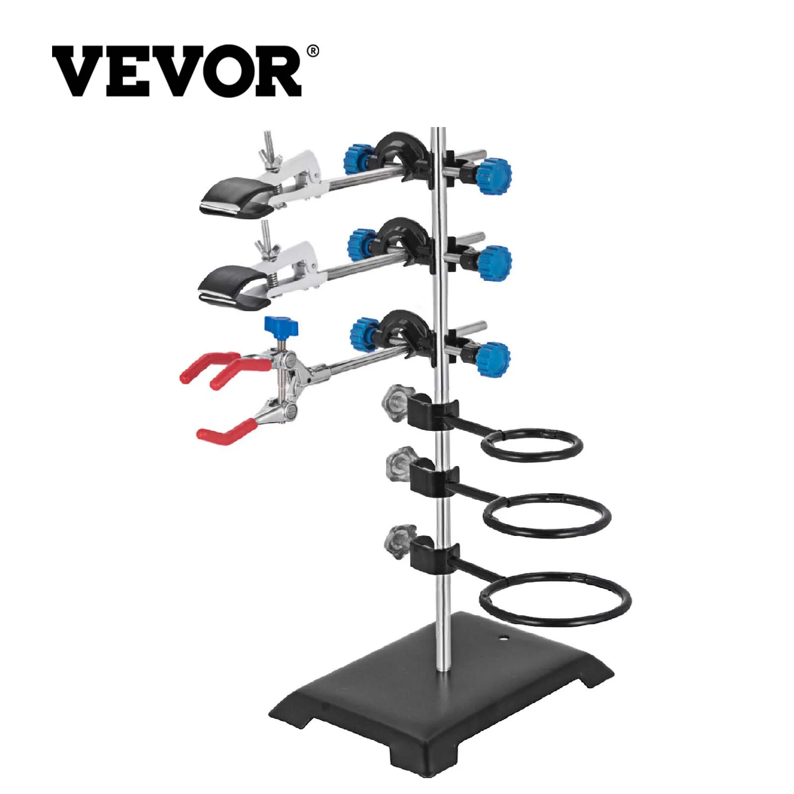 

VEVOR 60CM Laboratory Stand Metalware Set Support Condenser Stand Clamp Flask Condenser Bottle Tube Clamp Clip Set