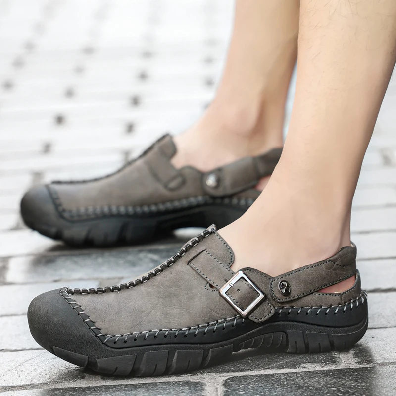 HIKEUP Men's Walking Shoes Outdoor Sandals Lightweight Comfortable Men's Casual Shoes Fashion Slippers Plus Size High Quality