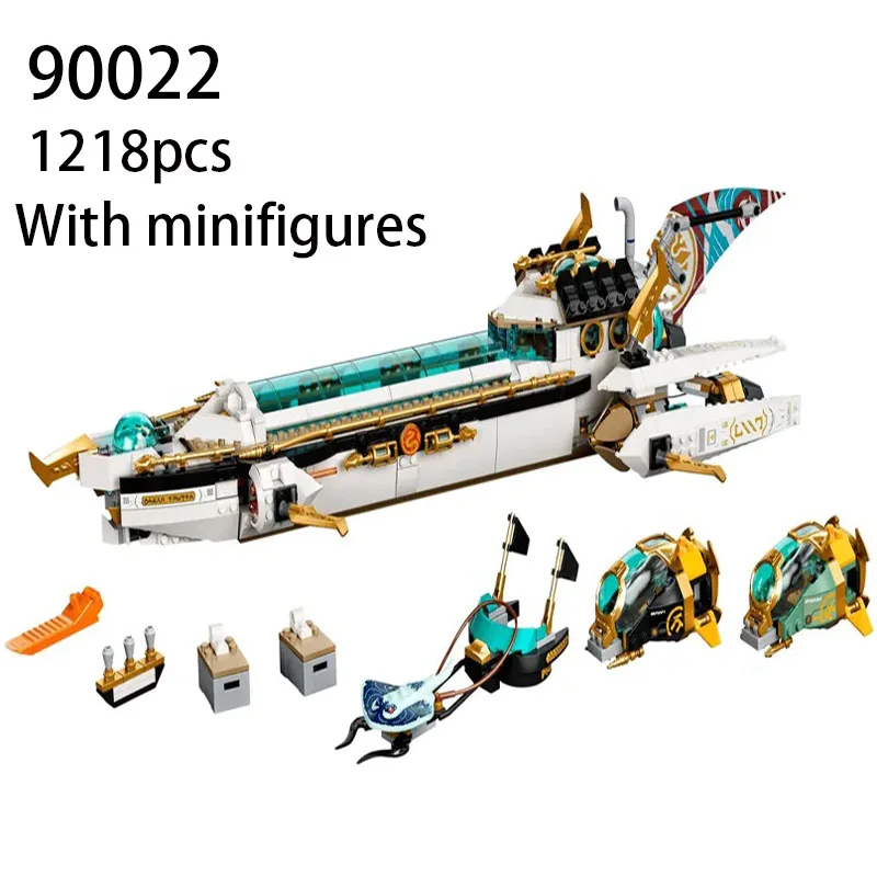 

New 1218pcs Ninjagoes Hydro Bounty With 71756 Submarine Mech Sub Speeder battle Building Blocks Kit Kids Toys Christmas Gift