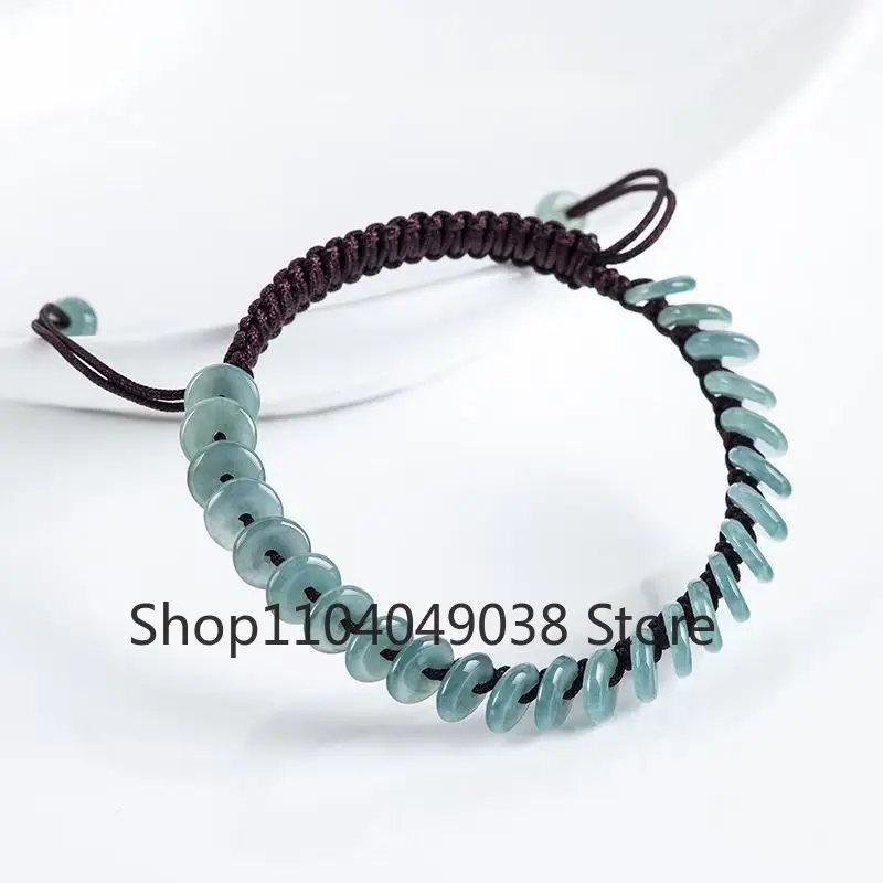 Высококачественные Натуральные товары A Jadeite Blue Water Peace браслет с пряжкой ручной