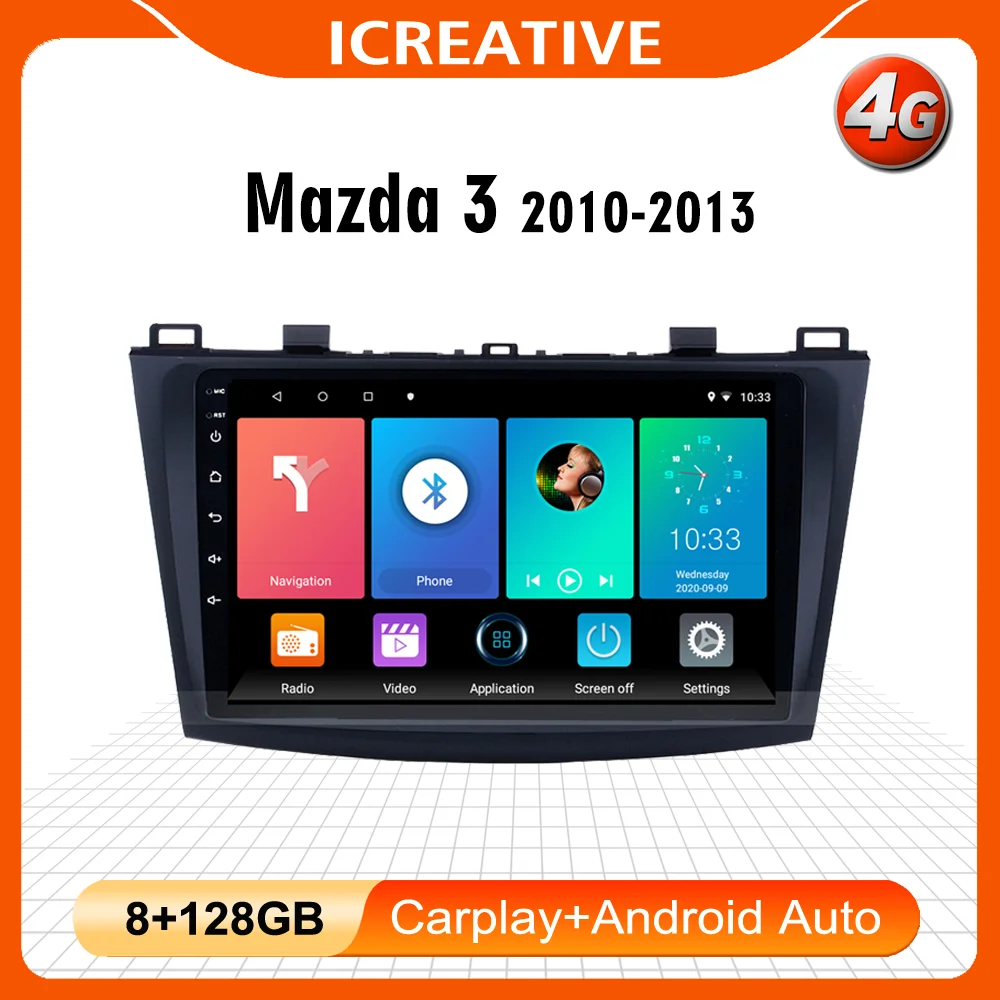 

For Mazda 3 2010-2013 2 din Android Car Stereo Multimedia Player GPS Navigation Bluetooth WIFI Head Unit With Frame