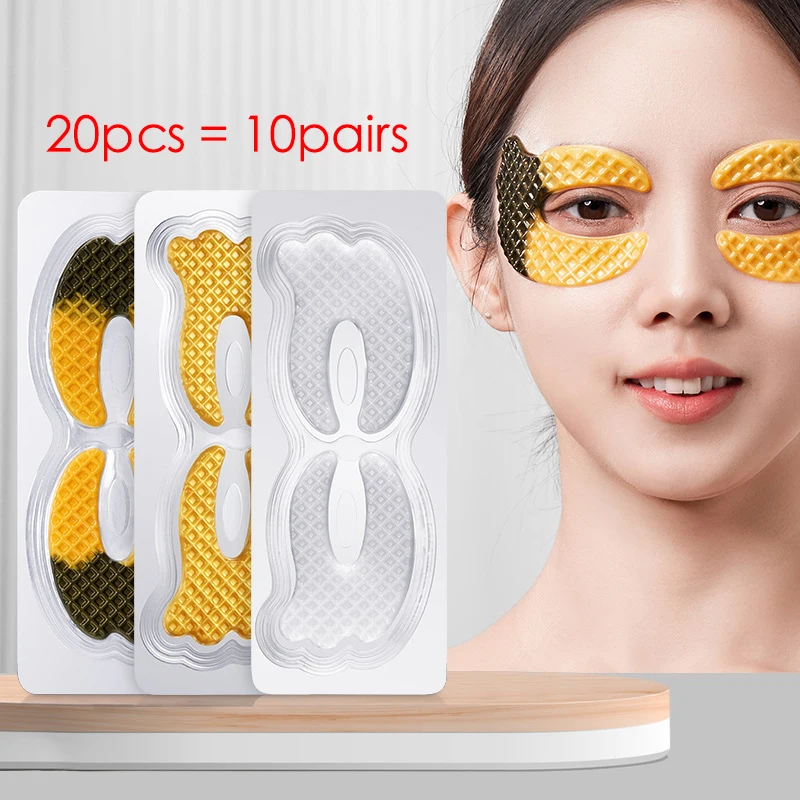 20pcs=10pairs BIOAQUA Crystal Collagen Gold Eye Mask Anti-wrinkle Moisturizing Anti Dark Circles Eye Patches for Skin Care