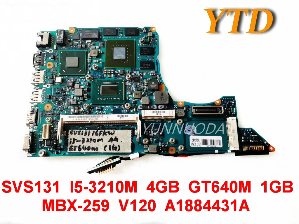 

Original for SONY SVS131 MBX-259 Laptop otherboard SVS131 I5-3210M 4GB GT640M 1GB MBX-259 V120 A1884431A tested good f