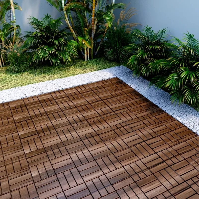 

2023 Wood Outdoor Flooring Interlocking Deck Tiles Patio Outdoor Waterproof UV Protected, for Outdoor Party Balcony 12”x12”