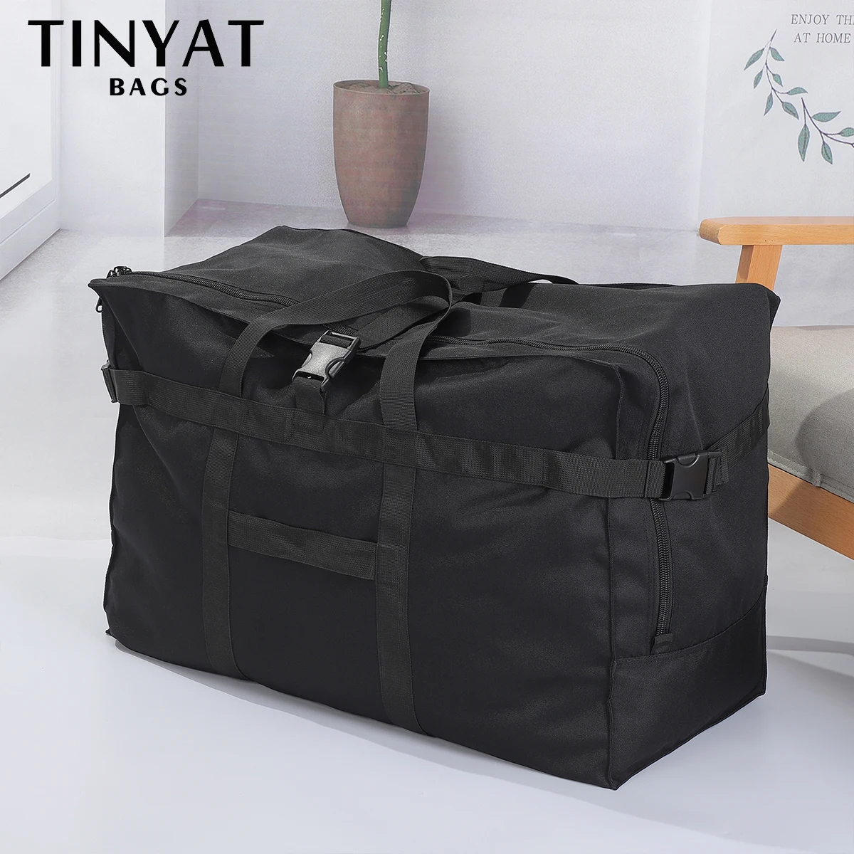 TINYAT Folding WomenTravel Bag Waterproof Large Capacity Tote bag for weekend Male large travel bags for women Man Handbag