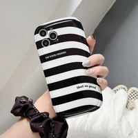 fashion black white stripes phone back cover for iphone 11 12 13 iphone13 pro xr x xs max iphone11 protective soft silicone case
