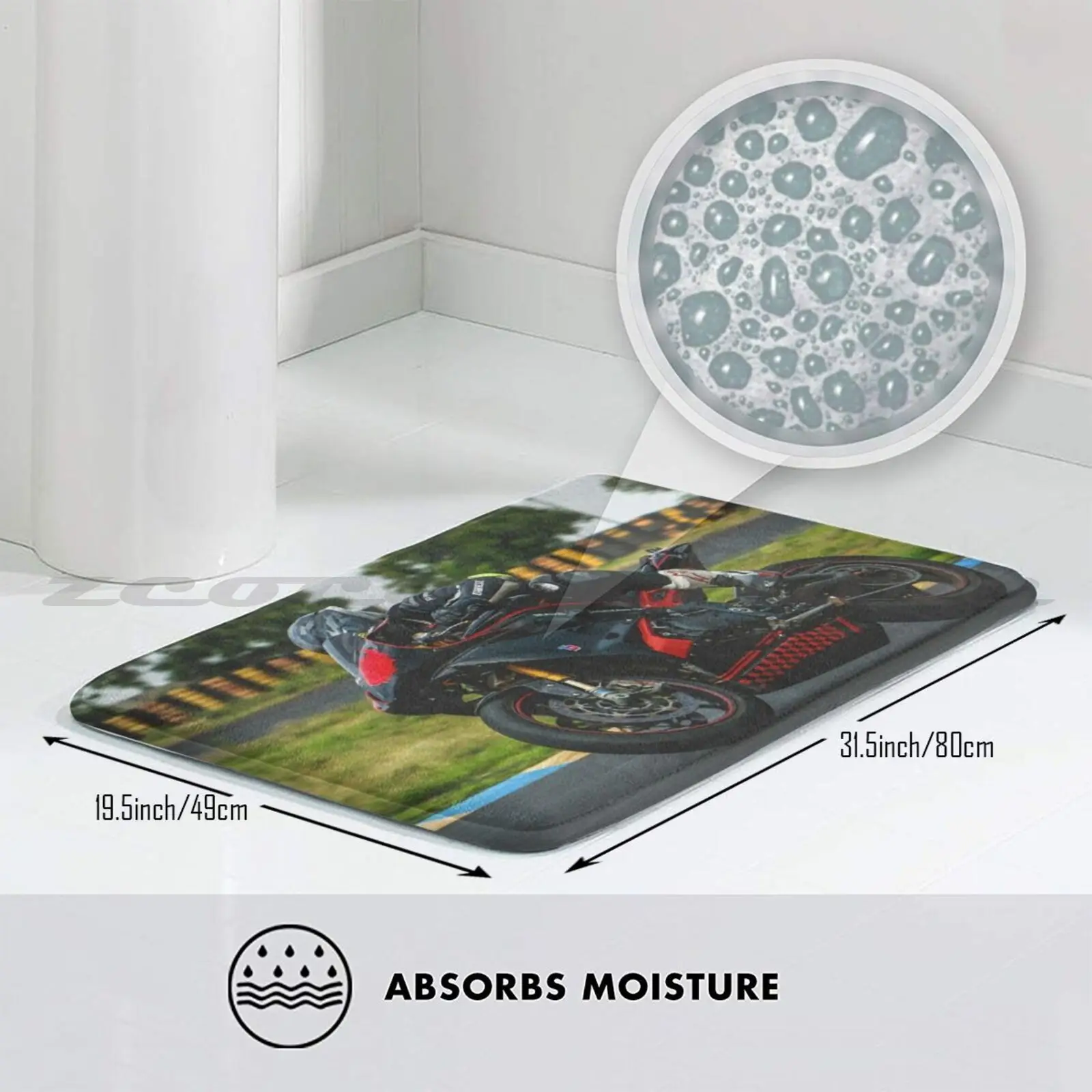 Black Grand Prix Motorcycle Mat Rug Non-Slip Water Absorb Door Carpet Sport Motorbike Racing Tall Price Helmet Biker Wheel |