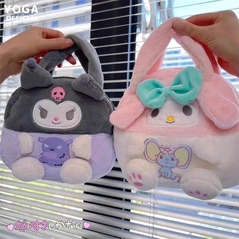 

Sanrio плюшевая сумка Cinnamoroll сумка через плечо Kuromi наплечная сумка Hello Kitty женская сумка мягкая плюшевая сумка Детские подарки игрушки