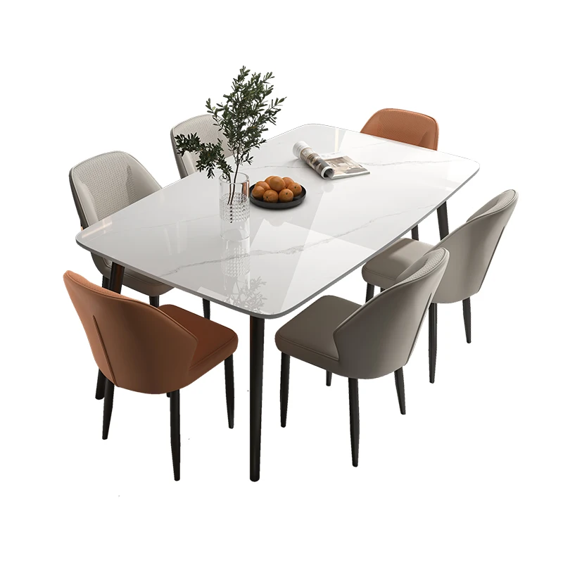 

Импортная утолщенная тарелка, обеденный стол и стул в итальянском стиле, очень простой прямоугольный домашний размер