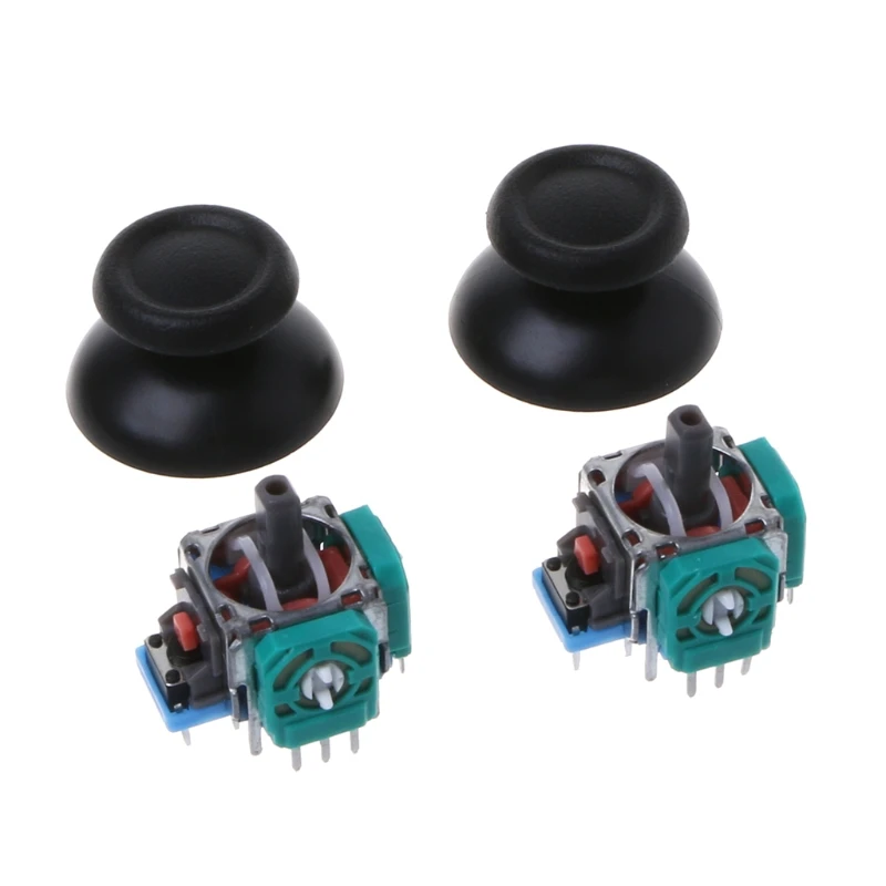 

1Pair 3D Analog Axis Joystick Module Potentiometer With Black Thumb sticks For Playstation 4 PS4 Controller Repair