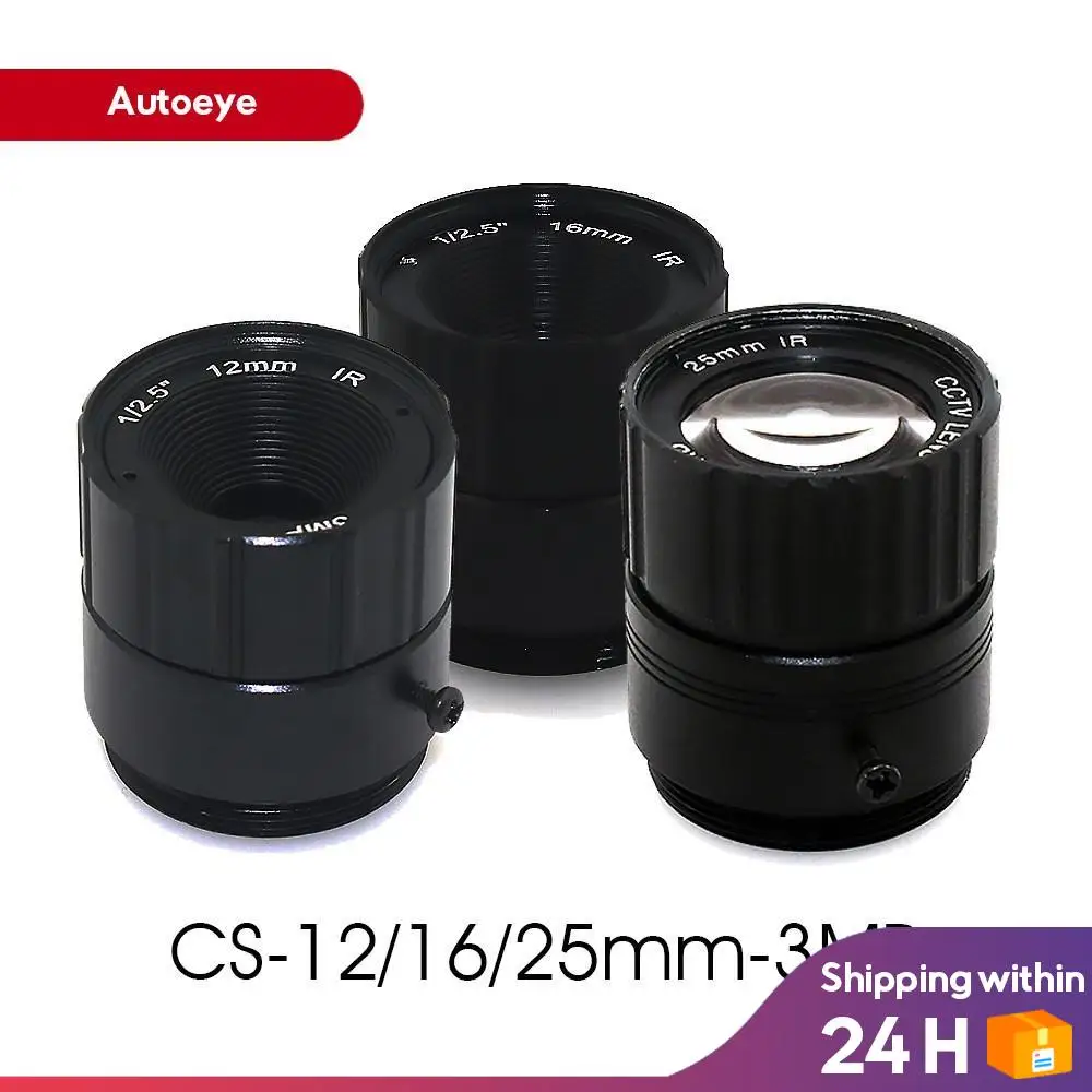 

3,0 мегапикселей 3MP CS Mount 12/16/25 мм CCTV Lens F1.4 для HD IP-камер 1/2.5 "формат сенсора для SDI AHD
