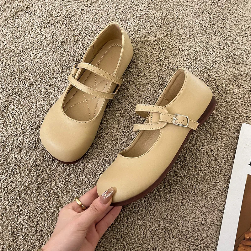 2022 Classics Style Women Shoes Mary Janes Fashion Shoes Woman Big Head Casual Loafers Retro Spring Autumn New Ladies Shoes