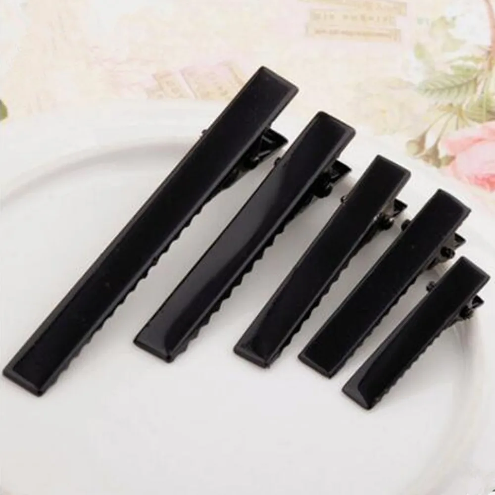 

Черные металлические зажимы для волос «Аллигатор» с одним зубцом, 15 шт./лот, заколки для волос, кокер, лук 32 мм/35 мм/40 мм/45 мм/55 мм/65 мм/75 мм