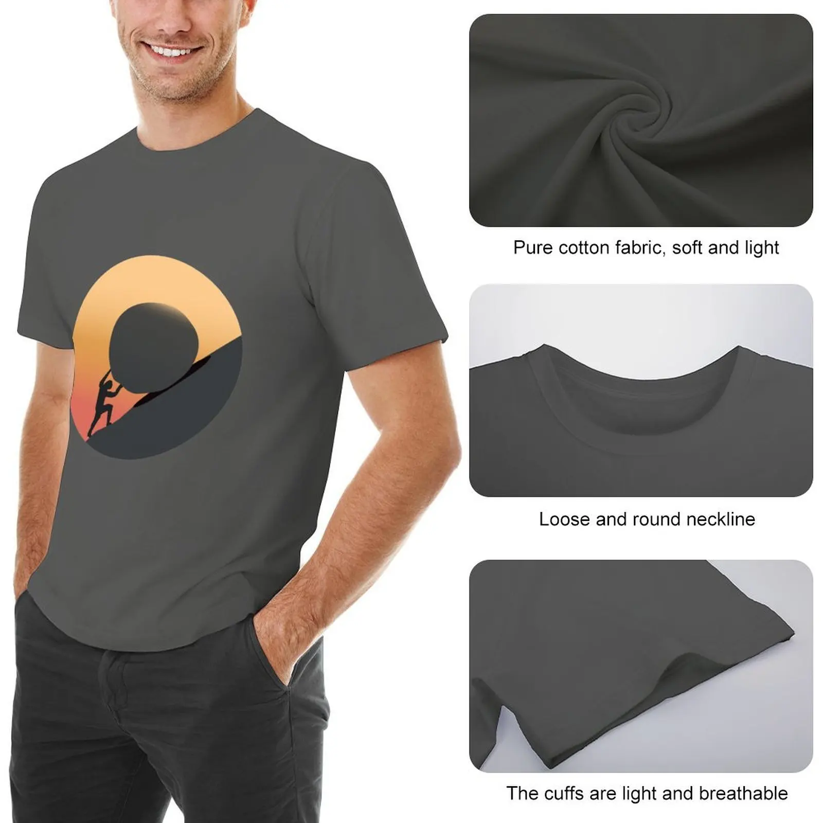 Миф Сisyphus - футболка Albert Camus милая одежда в стиле аниме для мальчика большие и