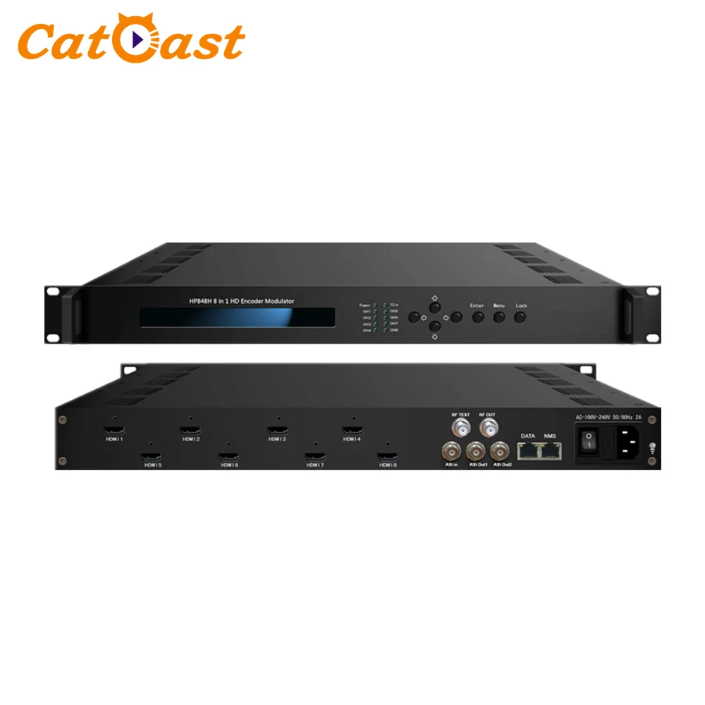 

Radio tv broadcasting equipment H.264 8 Ports HD MI to IP encoder modulator DVBT DVBC ISDBT encoder modulator