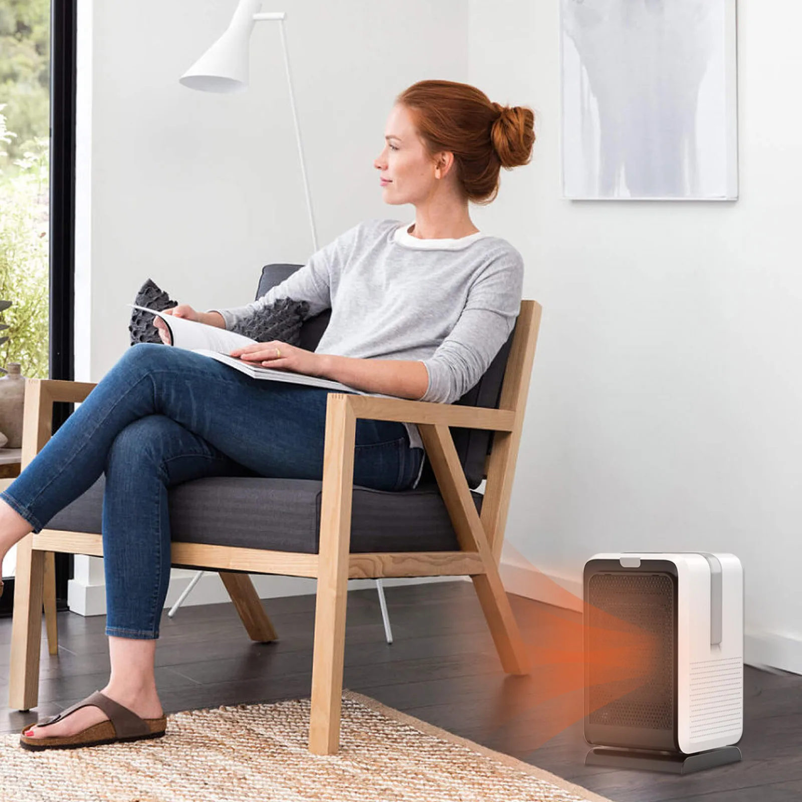 

Desktop Electric Heater Warm Air Blower with Handle Portable Fan Heaters Remote Control Room Heating Fan 3 Gears Silent Warmer