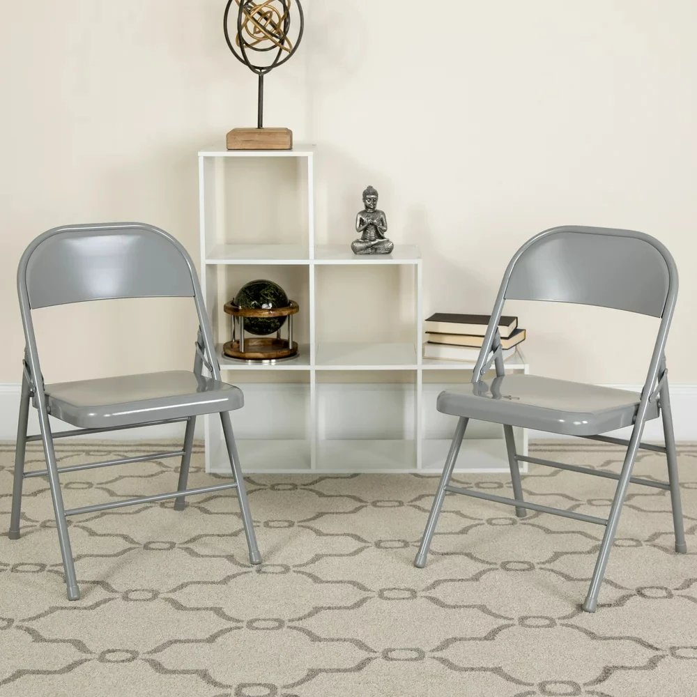 

Pack HERCULES Series Triple Braced & Double Hinged Gray Metal Folding Chair