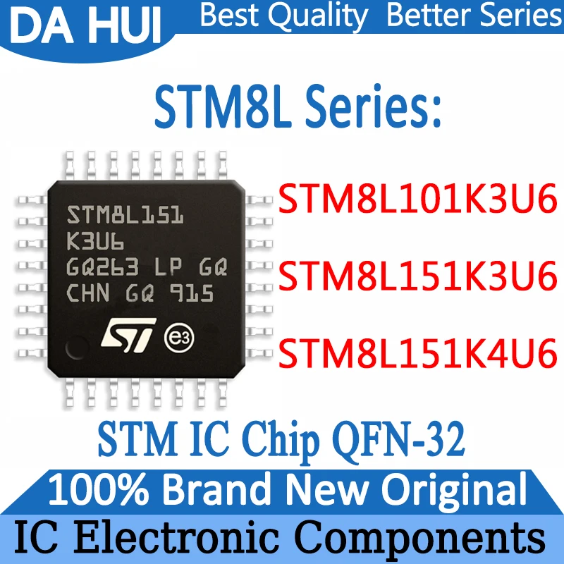 

STM8L101K3U6 STM8L151K3U6 STM8L151K4U6 STM8L101K3 STM8L151K3 STM8L151K4 STM8L101 STM8L151 STM8 STM IC MCU Chip QFN32 in Stock