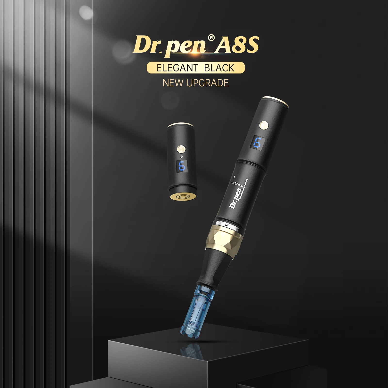 

A8S Dr Pen с 2 шт. игл, цифровой дисплей, 6 скоростей, МТС, мезотерапия для подтяжки кожи и омоложения кожи