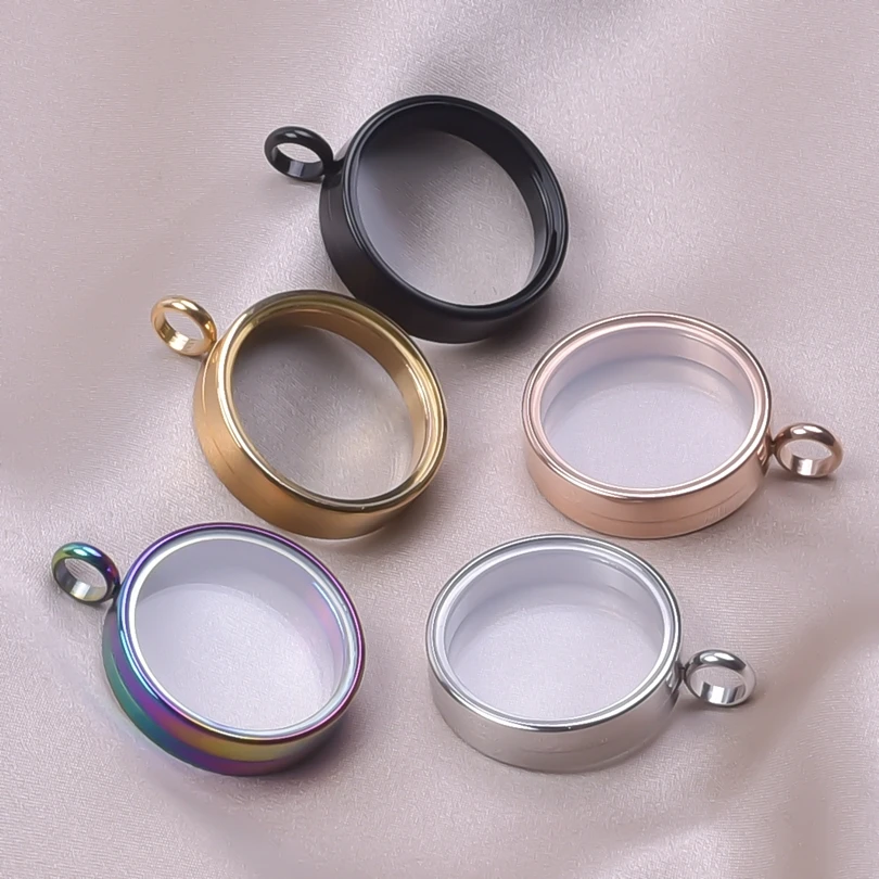 

Stainless Steel Locket Glass Floating Charms 20mm Pendants For DIY Craft Jewelry Making Medallion Photo Necklace for Women Gift