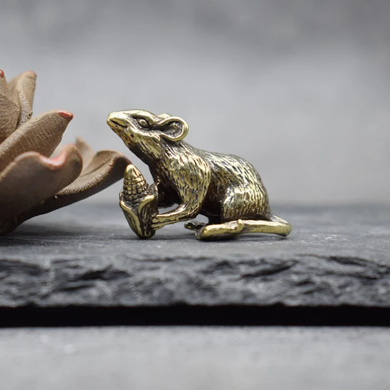 Латунные фигурки животных в виде мышей любви риса брелок для автомобиля подвески