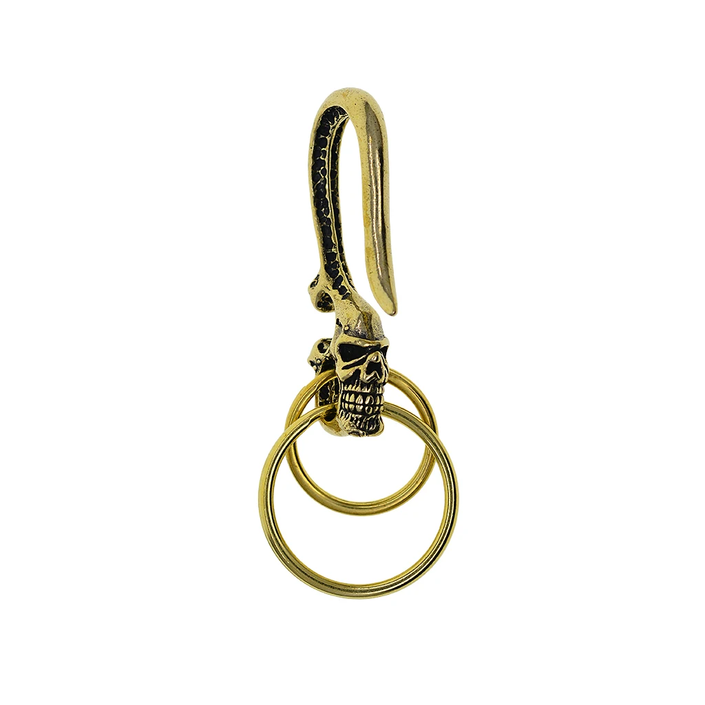 

Брелок для ключей ручной работы, латунный японский крючок в стиле панк, пиратский череп, скелет, голова в стиле ретро, с разделением 32 мм, 25 мм...