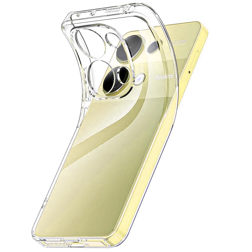 Ультратонкий силиконовый мягкий чехол для Xiaomi Redmi Note 14 13 12 Pro Plus + 4G 5G прозрачная