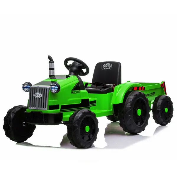 

Toy Tractor with Trailer 3-Gear-Shift Ground Loader Ride on With LED Lights