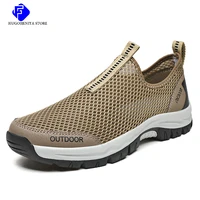 2022 summer breathable mens casual shoes mesh breathable men sneakers fashion moccasins outdoor non slip hiking shoes big size