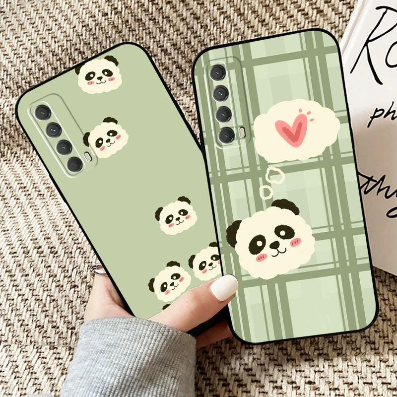 

Cartoon Cute Panda Bear Phone Case For Huawei P40 P30 P20 P10 Lite Honor 9 10 20 Pro 7X 8X 9X Prime P Smart Z 2021 Soft Carcasa