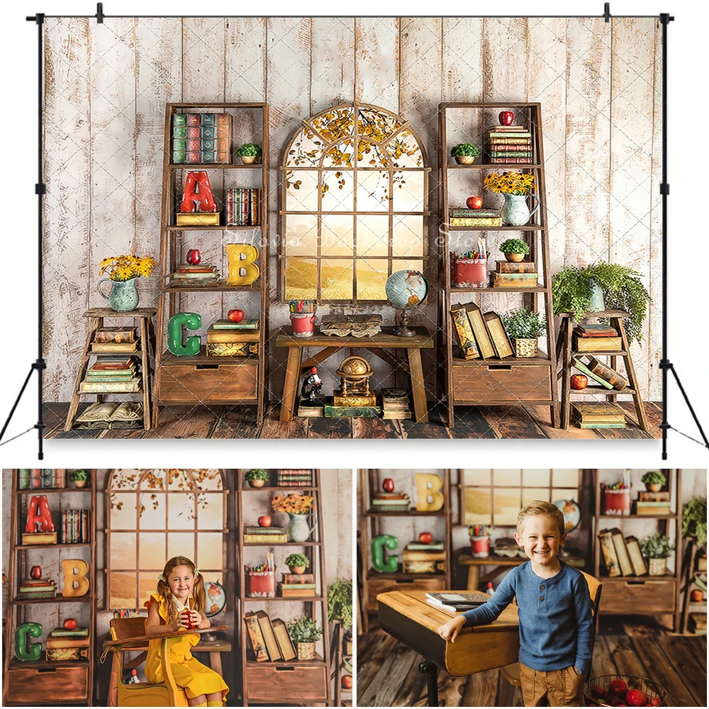 Фон для фотосъемки назад в школу с изображением маленького торта Эйнштейна декор