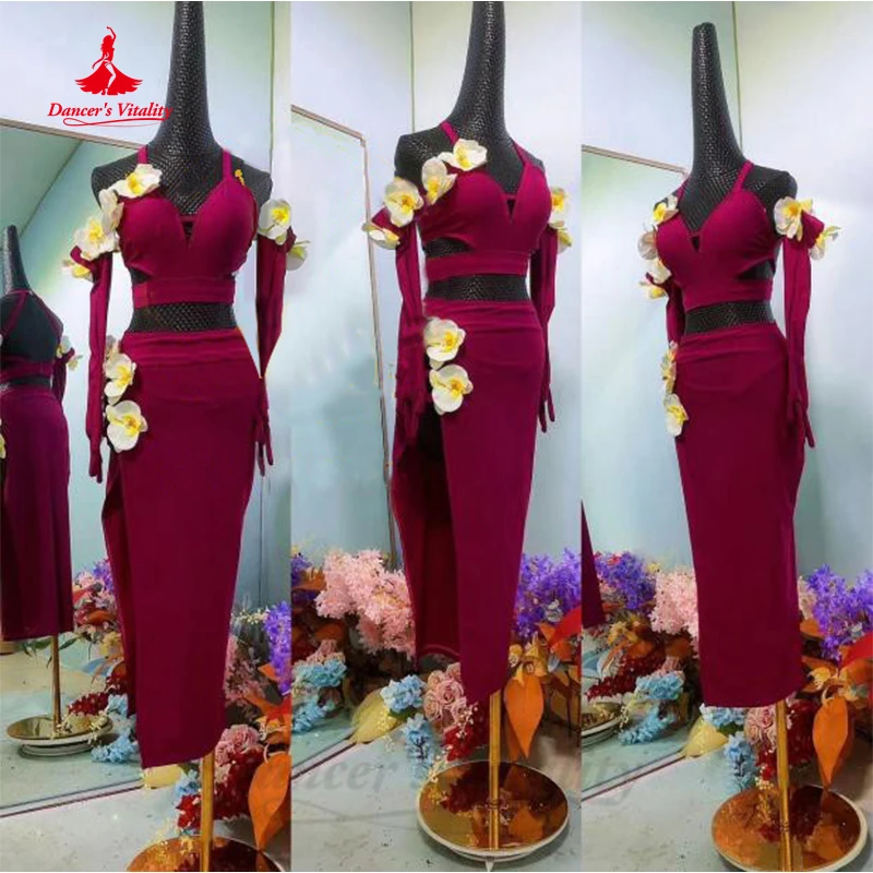 

Latin Dress Women Customsized Latin Dance Performance Clothes for Children Competition Costume Adult Women Latin Dance Dresses