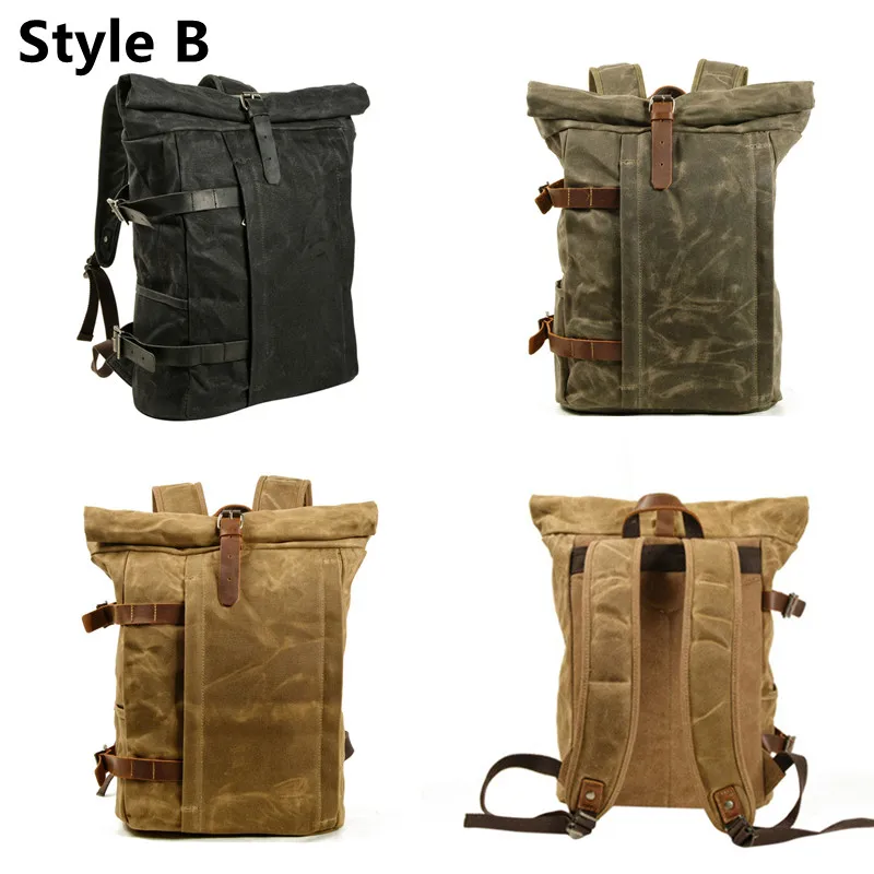 Роскошный винтажный холщовый рюкзак LKEEP для мужчин большой дорожный ранец из
