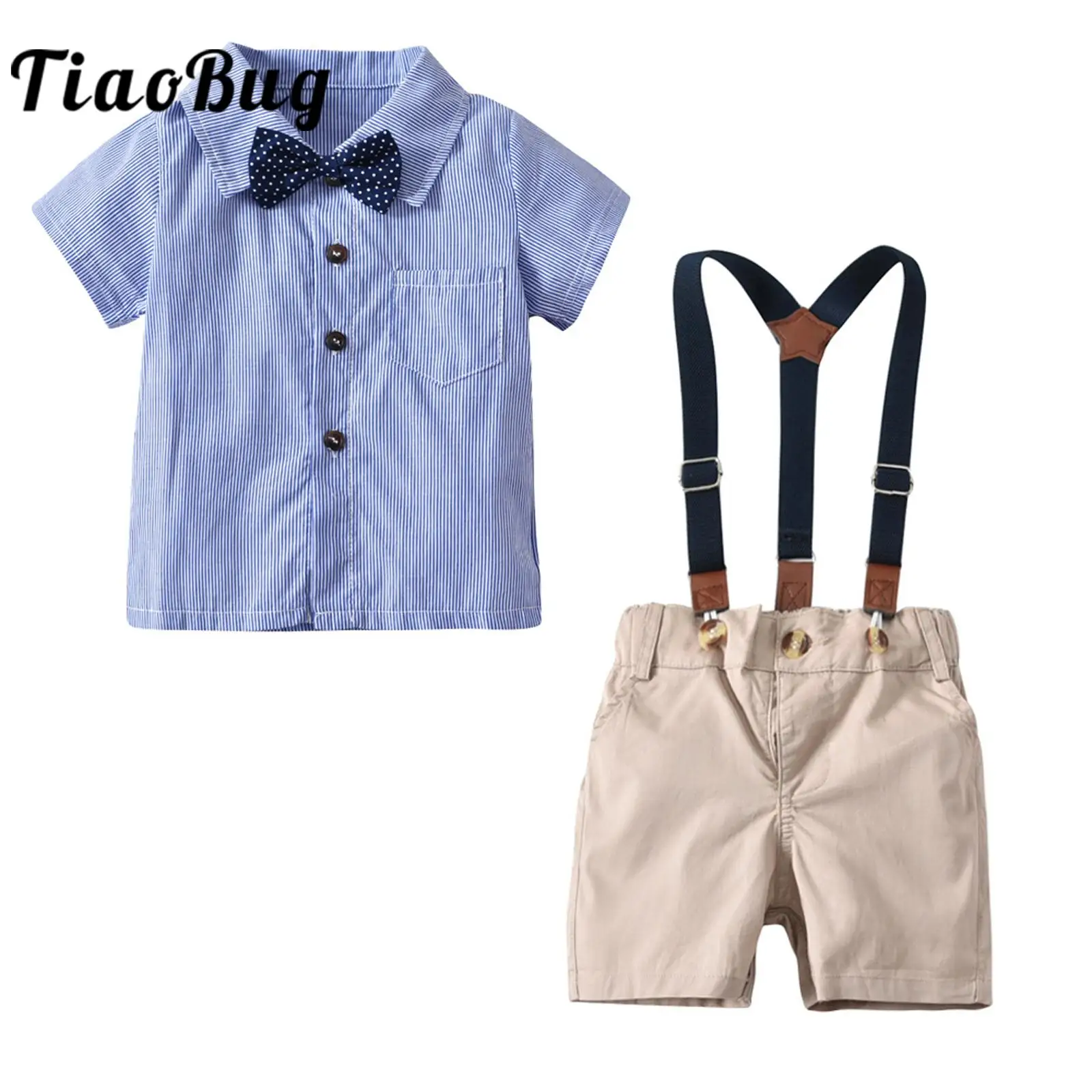 

3Pcs Kids Baby Boys Gentleman Outfit Set Short Sleeve Flower Boy's Suits Wedding Birthday Party Baptism Toddlers Clothing