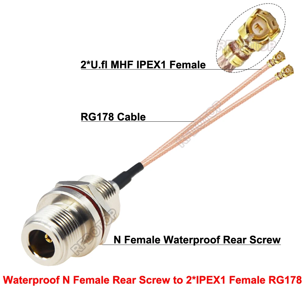 1 шт. задняя винтовая гайка переборка L16 N гнездовой разъем для 2 * U.fl/MHF/IPX/IPEX1 RG178