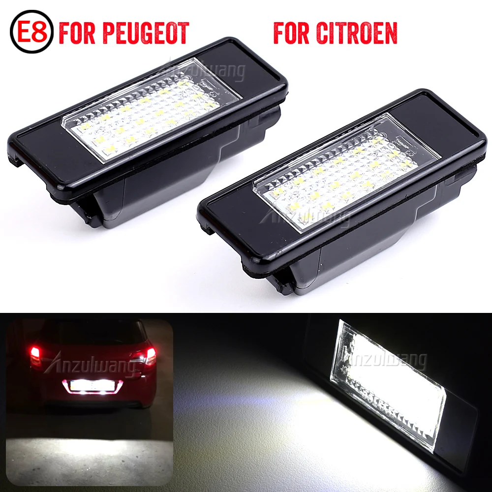 

2PCS 12V Canbus LED Car license plate light Number lamp For Citroen C2 C3 C5 C6 C8 For Peugeot 106 1007 207 307 406 407 607