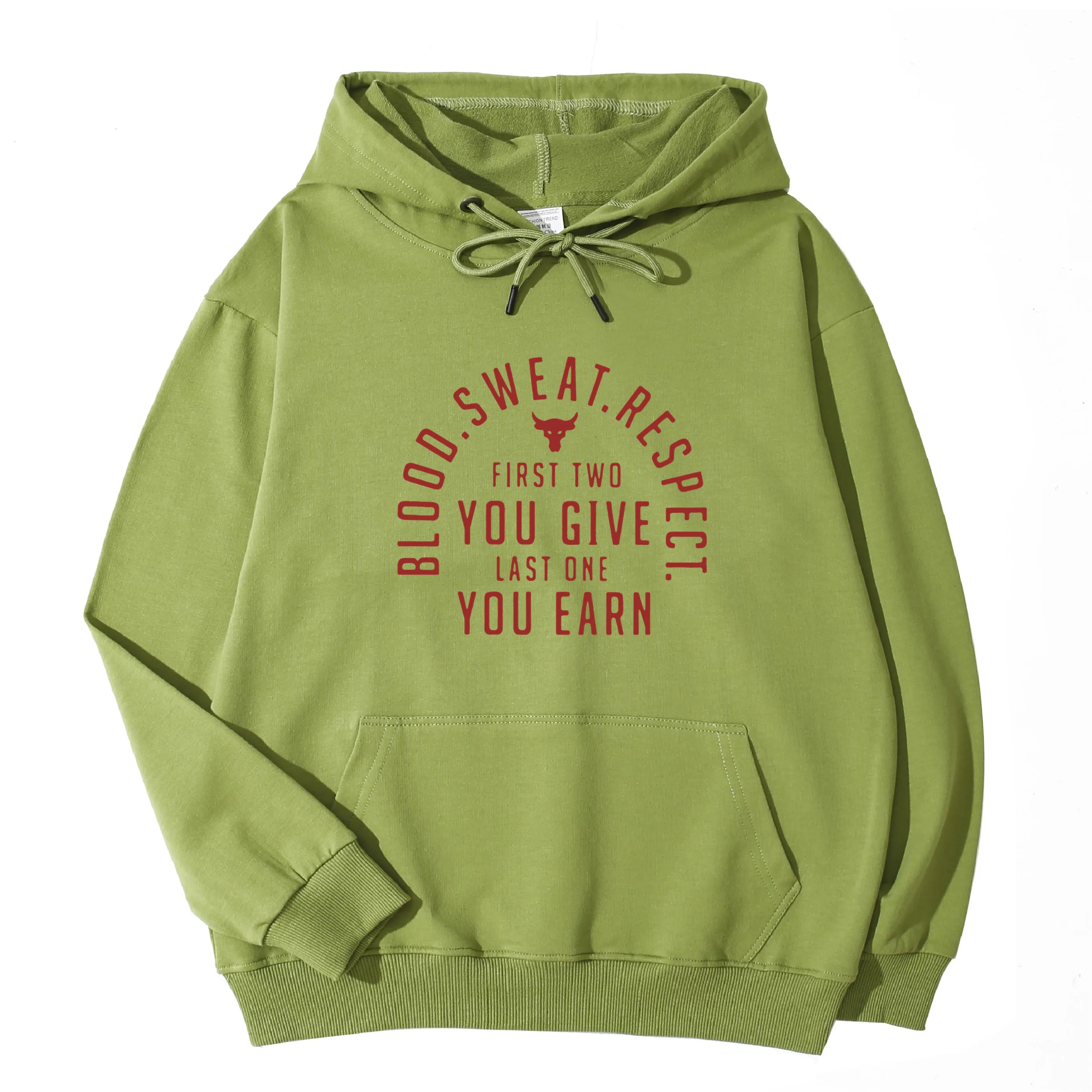 

Brahma Bull You Give You Earn Project - Rock Autumn Winter Hoodie Slim Long Sleeve Pocket Sweatshirt Unique Unisex Tops Pullover