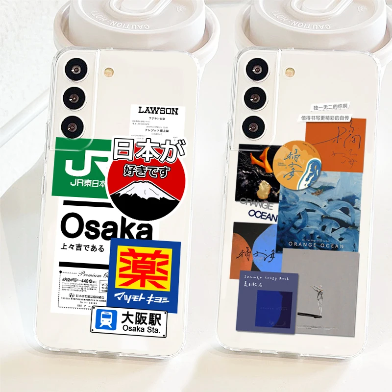 

Japan Tokyo Ticket Poster Phone Case For Samsung S22 S21 S20 FE Ultra Pro Lite S10 S10E S9 S8 S7 Plus 5G Transparent Cover