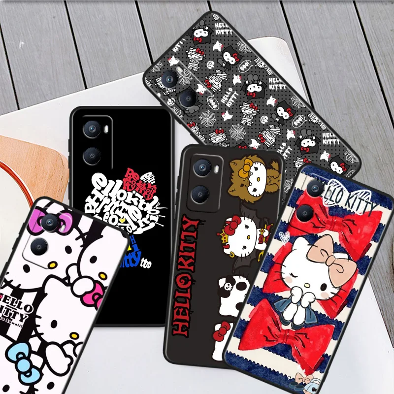 

Hello Kitty Cute Phone Case For OPPO A56S A55 A54S A53S A52 A33 A32 A31 A16S A16 A12 A11S A9 A5 2020 Black Cover