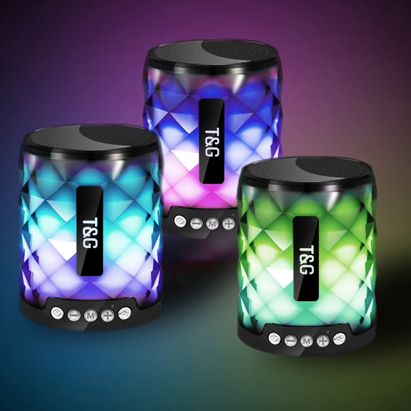 

TG155 Colorful LED Mini Bluetooth Speaker HD Sound Quality Computer Audio with Light Subwoofer Gift
