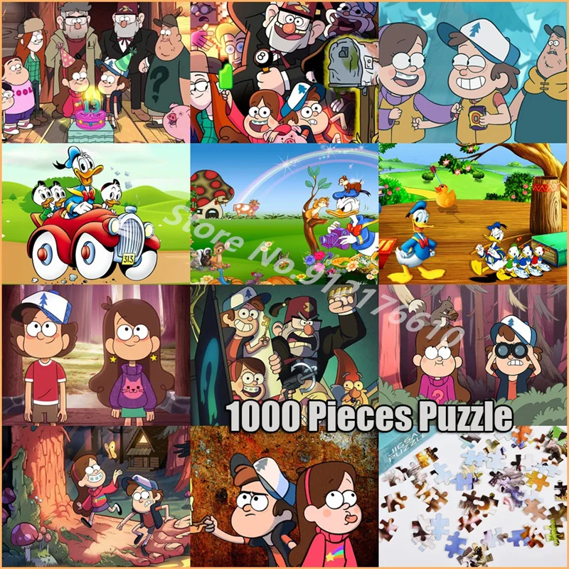 

Disney Movie Gravity Falls 1000 Pieces Colorful Jigsaw Puzzle Donald Duck Flat Puzzle Relaxing Game Handmade Decompress Toy