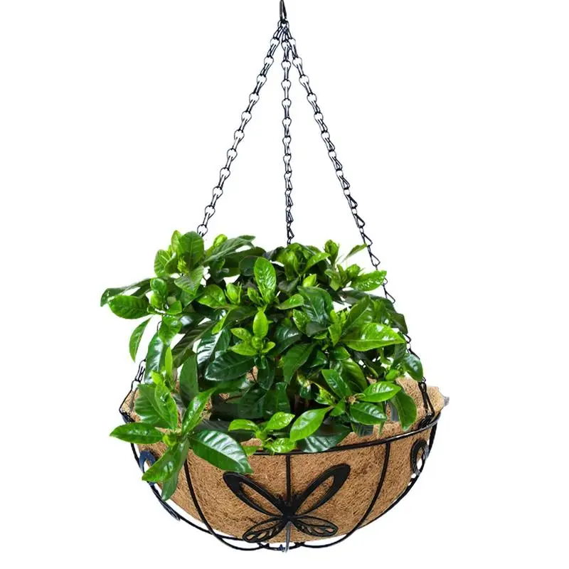 

Hanging Planters Portable Thick Coconut Liner Hanging Flower Basket Reusable Iron Plant Holder For Home Garden Accessories